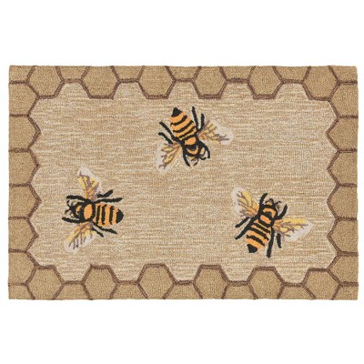 Liora Manne Frontporch Honeycomb Bee Indoor/outdoor Rug Natural 2'6