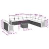vidaXL Garden Sofa Set Black with cream white cushions - 3 of 4