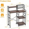 Fridge Shelf with Wheels 5 Tier Kitchen Bakers Rack Adjustable Microwave Oven Stand Table with Storage Fridge Stand - 4 of 4