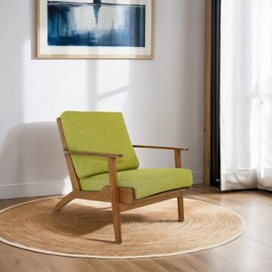 FONTOI Accent Chairs, Recliner Chair with Angled Back, Lounge Chair with Fixed Arms for Home Bedroom Office, Green, 29.9"*31.9"*33.5" - 1 of 4
