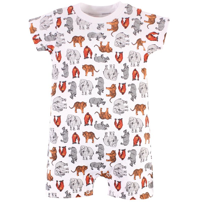 Touched by Nature Unisex Baby Organic Cotton Rompers, Endangered Tiger, 4 of 6