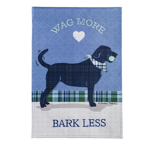 Evergreen Wag More, Bark Less Garden Burlap Flag 12.5 X 18 Inches ...