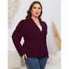 Plus Size Business Casual Blazers for Women Long Sleeve Shawl Lapel Blazer Suit Jackets - 4 of 4