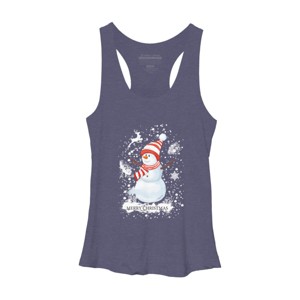 Women's Design By Humans Christmas snowman By werant Racerback Tank Top - 1 of 3