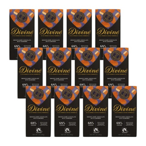 Divine Chocolate 68% Cocoa Smooth Dark Chocolate With Almonds Bar ...