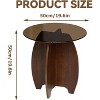 PAKASEPT Round Coffee Table with Wood Legs, 19.6" Glass Coffee Tables for Living Room Rustic Circle Center Cocktail Table with Tempered Glass-Top - 2 of 4