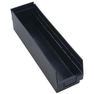 Quantum Storage Systems Economy Shelf Bin, Nesting, Conductive, 23-5/8"W X 6-5/8"D X 4"H, (7) Divider Slots, Rear Hanglock, - 1 of 1