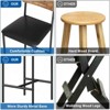 Bar Stools Set of 4, Upholstered Counter Height Stools with Backrest & Footrest, Kitchen Island & Bar - 3 of 4