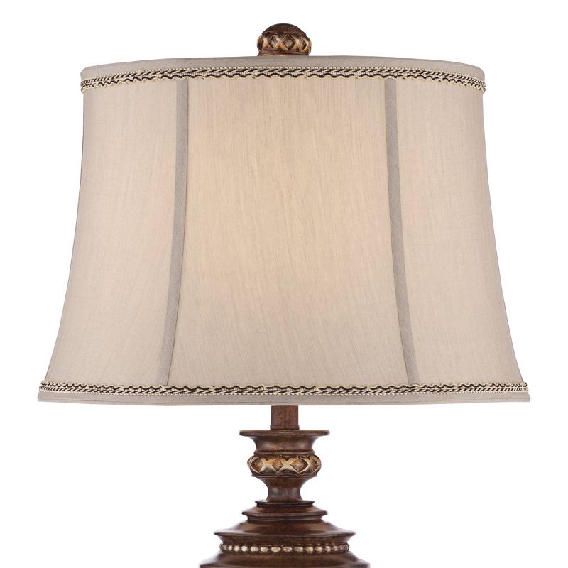 Barnes and Ivy Nicole Traditional Table Lamp 32" Tall Light Bronze with USB Cord Dimmer Bell Shade for Bedroom Living Room Bedside Nightstand Office, 3 of 8
