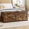 47.2"  Storage Chest, Wooden Storage Bench with Safety Hinge, Easy Assembly, Large Toy Chest for Entryway, Living Room, Bedroom - 2 of 4