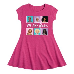 Girls' - Barbie - We Are All Barbie Fit & Flair Cap Sleeve Dress - 1 of 1