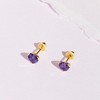 Girls' Birthstone CZ Heart Screw Back 14k Gold Earrings - In Season Jewelry - 4 of 4