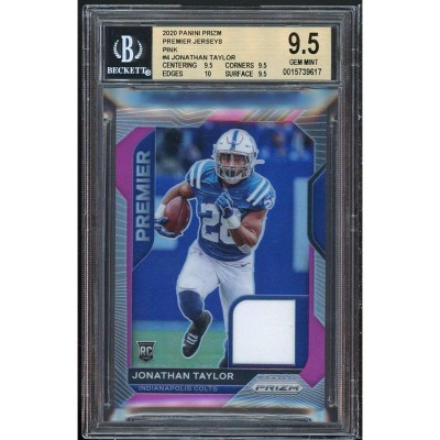 Jonathan Taylor Rookie Card 2020 Panini Prizm Premier Jerseys Pink #4 BGS 9.5