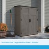 Suncast 54 Cubic Foot Vertical Shed Outdoor Waterproof Resin Storage Cabinet with Doors for Patio, Deck, Garage, Garden, and Tools, Stoney - 2 of 4