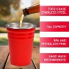 D'Eco Reusable 16 oz Red Party Cups (10 Pack) - Unbreakable Stainless Steel - Perfect for Hosting & Entertaining - Cups for Party Games - 2 of 4