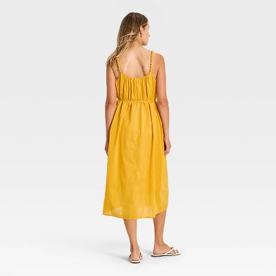 Женские платья A New Day Women's Beaded Tie-Waist Maxi Dress - A New Day™ Yellow S — фото 2