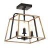 Dewdrop Industrial Semi Flush Mount Ceiling Light Geometric Square Lantern 1 Light ETL Entryway - 2 of 4