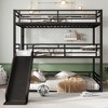 TIRAMISUBEST Twin/Twin/Full, Full/Full/Full, Queen/Queen/Queen, 3 Sizes Metal Triple Bunk Bed Frame with Slide & Ladder - 3 of 4