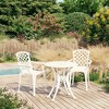 vidaXL Bistro Set Cast Aluminum Balcony Furniture Multi Colors 3/5 Piece - White 2 Piece - 2 of 4