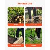 VEVOR Broad Fork, 5-Tine Pitchfork with Dual Fiberglass Handles, Heavy Duty Garden Fork , Ergonomic U-Shaped Design Broadfork Hand Tiller, Black&Red - 3 of 4
