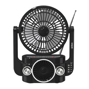 Airbro RXF-20 Rechargeable Portable Fan, Bluetooth® Speaker, and 3-Band Radio in Black - 1 of 4