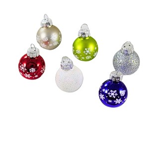 Craftoutlet.Com 1.25 In Snowman & Snowflakes Ornament Set Mini Ball Ornaments Tree Ornament Sets - 1 of 3