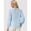 Allegra K Women's Mock Neck Pleated Solid Lantern Long Sleeve Blouse - 4 of 4