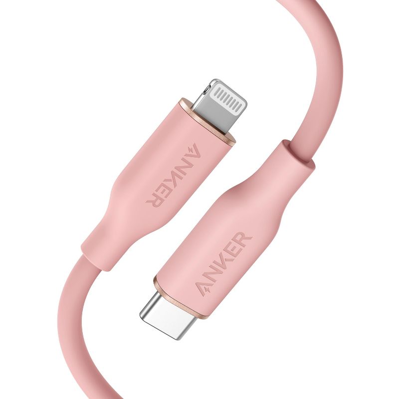Anker PowerLine III Flow USB-C with Lightning Connector 6ft - Pink, 1 of 5