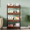 KTMBDW 4-Tier Retail Display Rack with Hooks, Tall Metal Snack Stand with Shelves, Chip & Concession Organizer for Store, Market, or Kitchen, Brown - 2 of 4