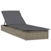 vidaXL Sunbed 1 pc with Cushion Gray 79.1"x21.7"x24.4" Poly Rattan - 2 of 4