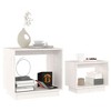 vidaXL 2 Piece White Solid Pinewood Nesting Coffee Tables - Multiuse Space-Saving Design, Sturdy and Easy DIY Assembly - 2 of 4