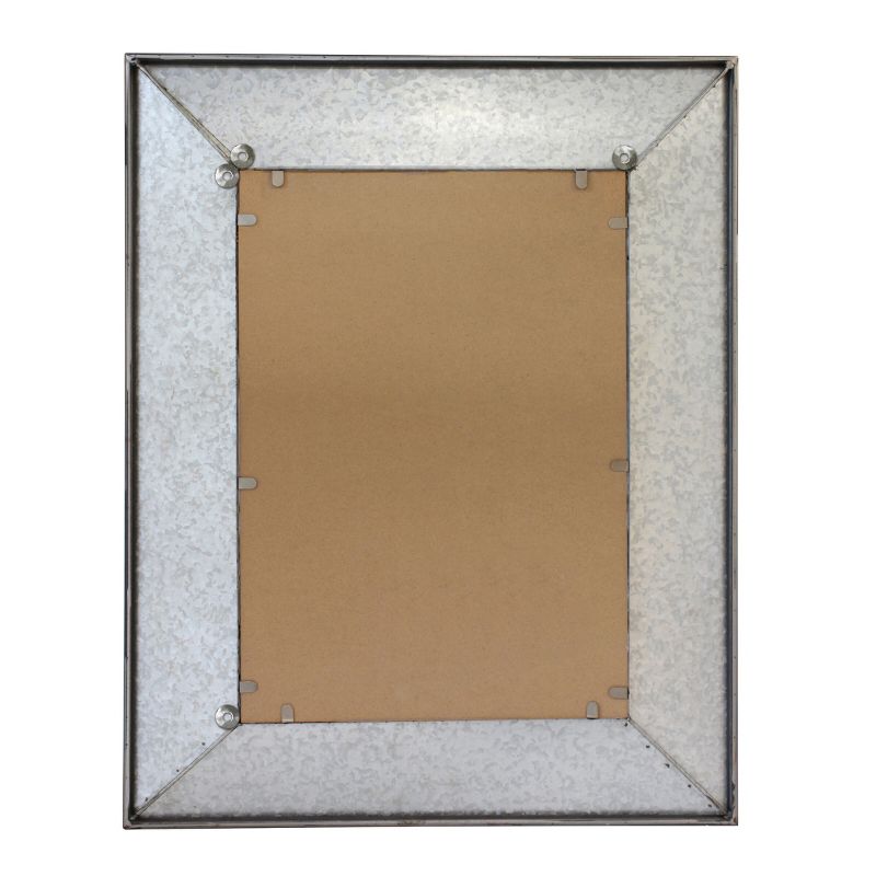 28&#34; x 22&#34; Rectangular Galvanized Metal Wall Hanging Mirror Silver - Stonebriar Collection, 4 of 7