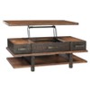 Stanah Coffee Table with Lift Top Black/Brown - Signature Design by Ashley: Storage Shelf, Rectangular, Mid-Century Modern Style - 2 of 4