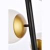 Elegant Lighting Wells 18 inch pendant in black and brass with white shade - 4 of 4