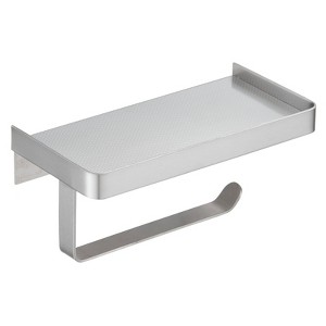 Wall Mount Toilet Paper Holder with Shelf Stainless Steel Paper Roll Holder Tissue Paper Holder - 1 of 4