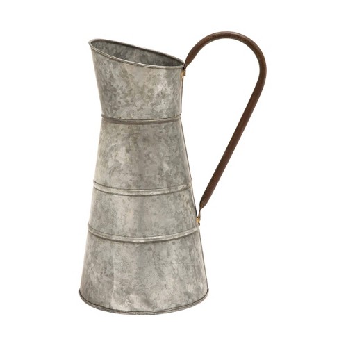 Stonebriar Collection Antique Galvanized Metal Watering Can with Handle