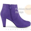Perphy Women's Suede Platform Round Toe Chunky Heels Ankle Boots - 4 of 4