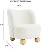 Sapphtopaz Modern Boule Accent Chair with Curve Backrest Upholstered Lounge Chair with Wooden Ball Feet Comfy Chair for Living Room, Bedroom - 4 of 4