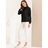 Allegra K Women's Business Casual Stand Collar Chiffon Long Sleeve Blouse - 4 of 4
