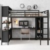 Lycvki Metal Loft Bed with Wardrobe and L-shaped Desk for Kids Teens Adults - 2 of 4