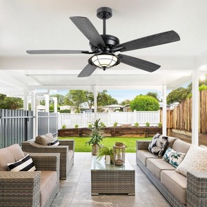 Kviflon 52 Inches Downrod Ceiling Fan with Light,3CCT LED Light,Reversible DC Motor,2 Downrod Inside - 1 of 4
