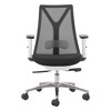 HomeRoots Black Silver and White Adjustable Height Swivel Rolling Office Chair - 4 of 4