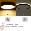 TALOYA 12 inch Black Flush Mount Ceiling Light Fixture with Remote Control, Nightlight 3000K, 3000K-6500K color Changeable and Brightness Dimmable - 2 of 4