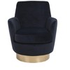 Okak Luxury Velvet Swivel Barrel Chair,360° Silent Rotating Accent Chair with Golden Base for Living Room,Bedroom,Office - 2 of 4