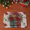 Unique Bargains Christmas Place Mats Flower Pot Flax Red Green Beige 11.8"x17.7" 2 Pcs - 2 of 4