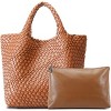 Generic Woven Bag for Women, Vegan Leather Tote Bag Large Summer Beach Travel Handbag - 2 of 4