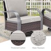 POCASSY 4 Piece Patio Furniture Set with Swivel Chairs and Ottomans, Metal Armrest Swivel Outdoor Chair Set Brown Wicker Swivel Patio Chairs for Porch - 4 of 4