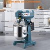 15 Qt Commercial Food Mixer, 600 W Electric Stand Mix With Stainless Steel Bowl, 3 Speed Adjustable, Dough Hook Whisk Beater - 2 of 4