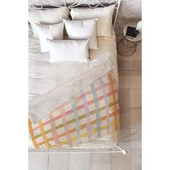 Gigi Rosado Pastel plaid I Fleece Throw Blanket - Deny Designs