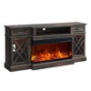 OKD 70'' Farmhouse TV Stand w/Electric Fireplace & Glass Door Storage Cabinet - 2 of 4